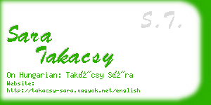 sara takacsy business card